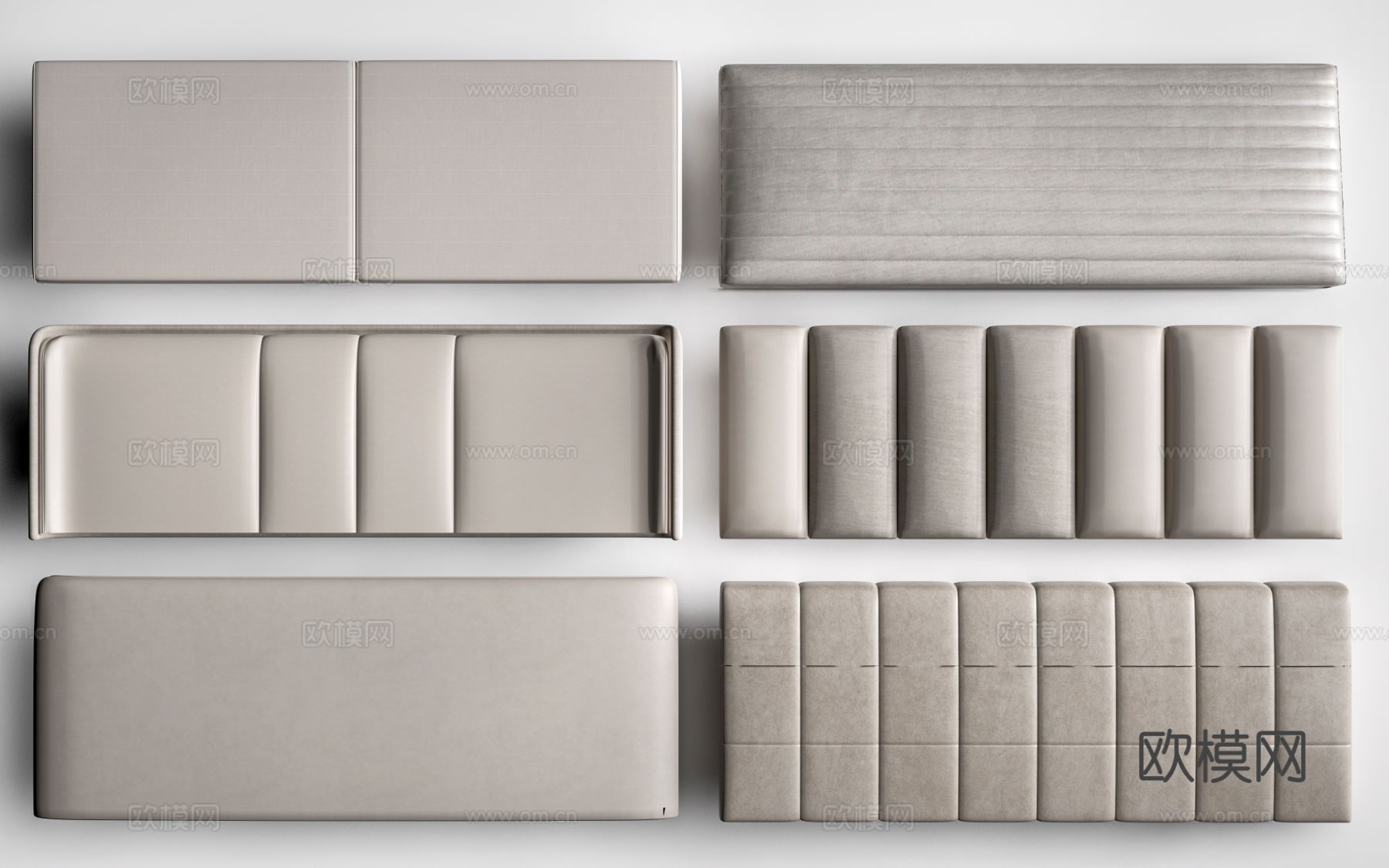 现代榻榻米软包 床头软包 墙面软包 靠背su模型