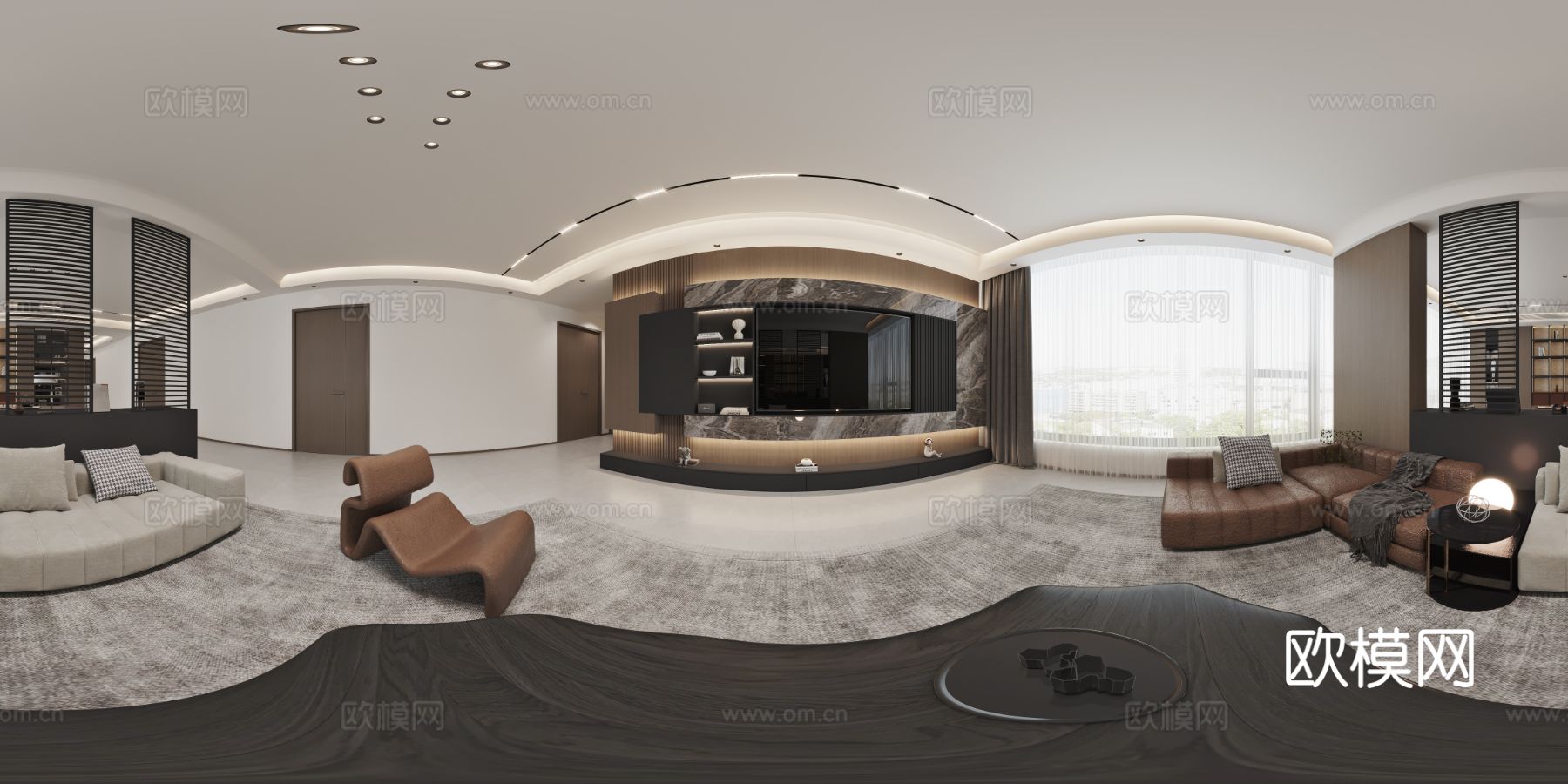 爱国村设计客餐厅 卧室 方案全景效果图下载（渲染图1）