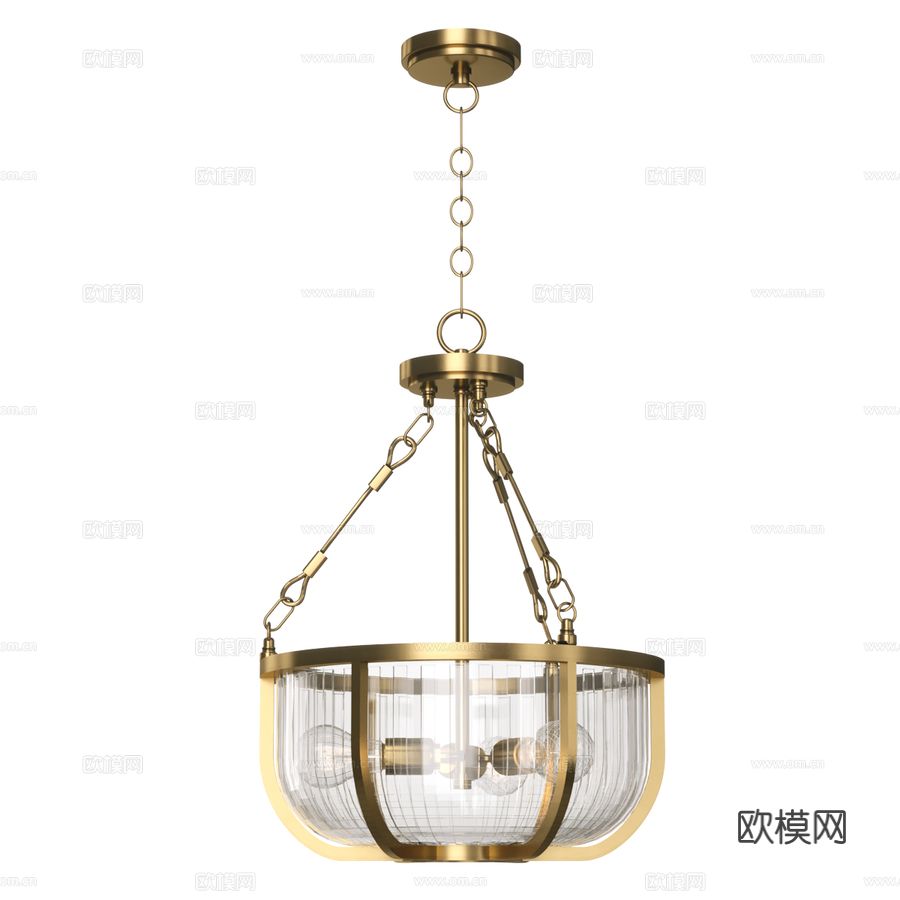 Kichler 吊灯 QN-ROUX3-NBR3d模型下载