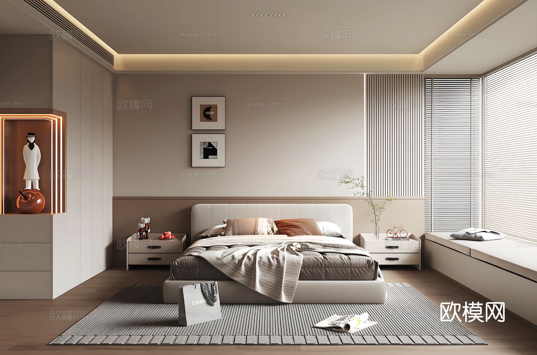 现代卧室 主卧 次卧su模型