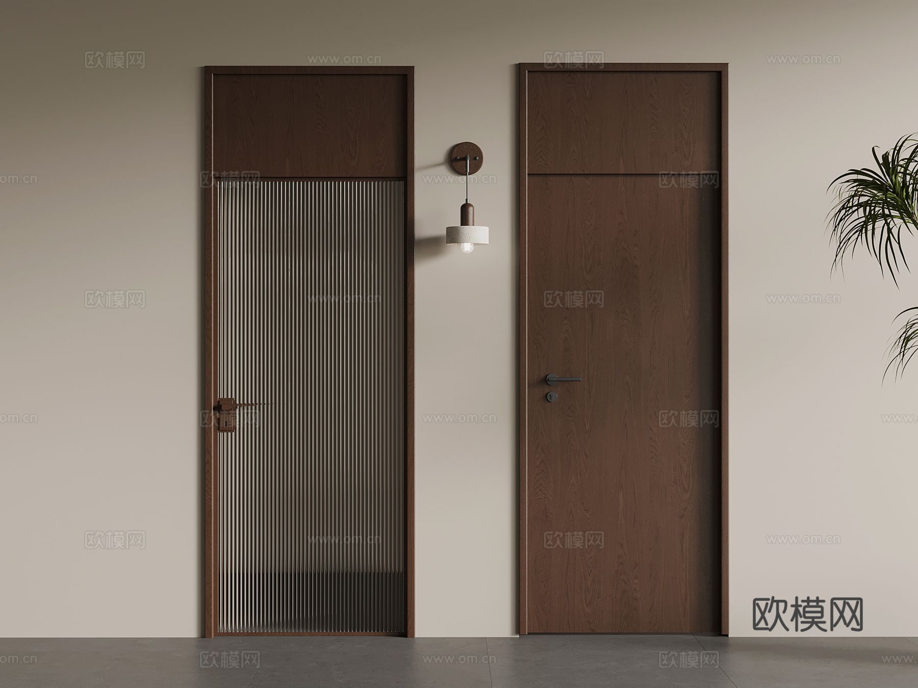 新中式卫浴门 室内门su模型