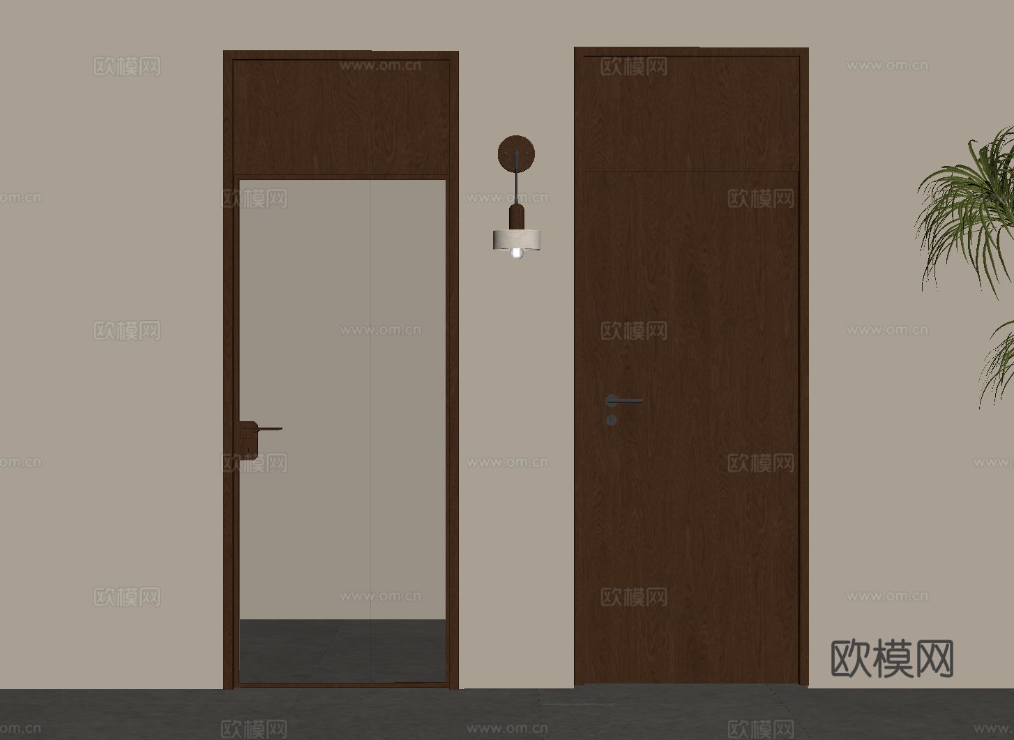 新中式卫浴门 室内门su模型