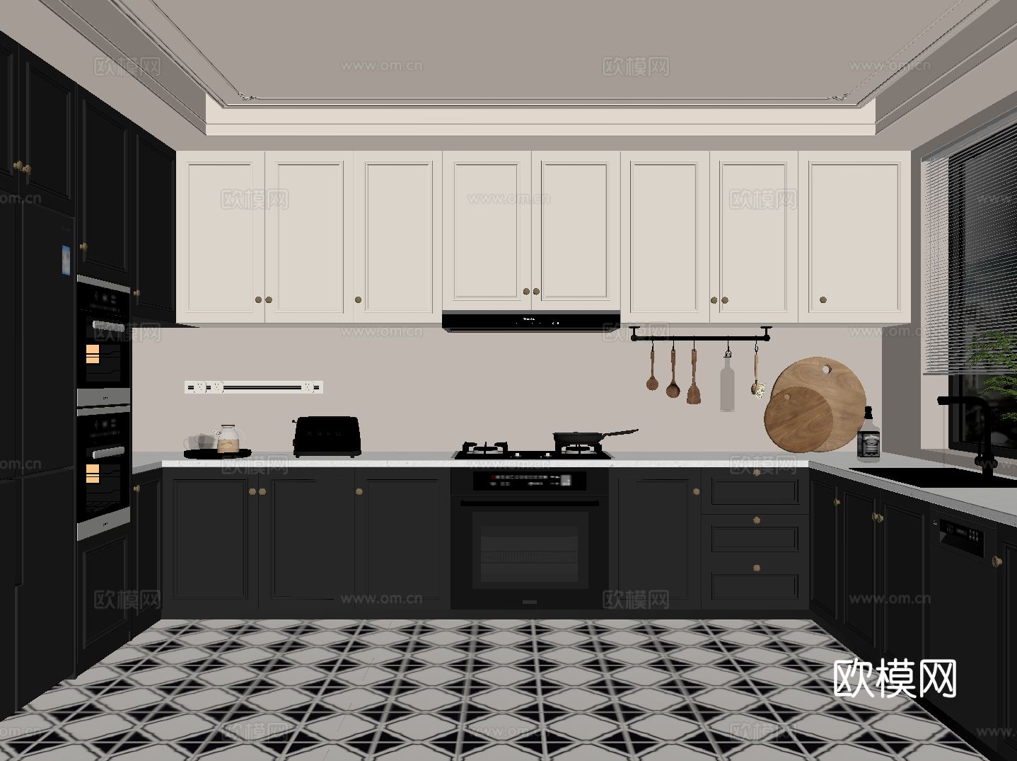 法式厨房su模型