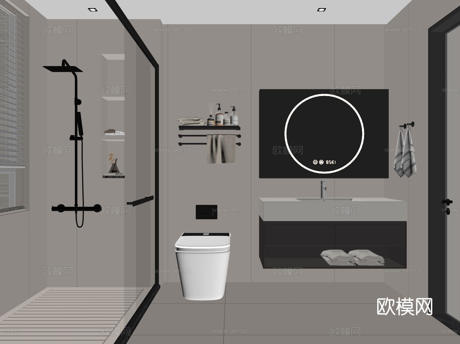 现代意式卫生间su模型