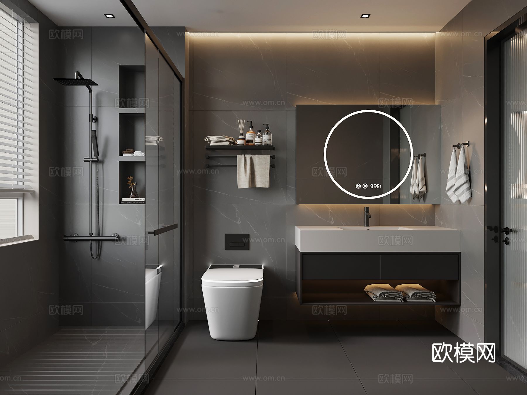 现代意式卫生间su模型