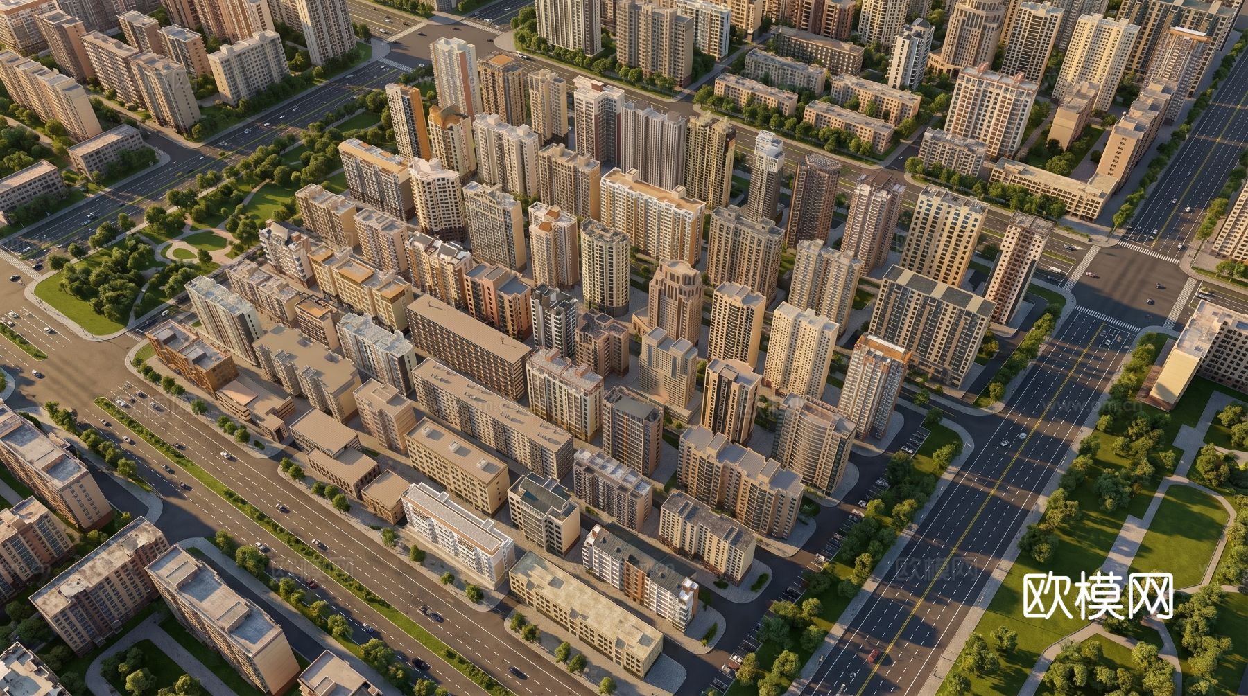 现代高层建筑 多层住宅小区楼房 高楼大厦 城市建筑配景 大区su模型