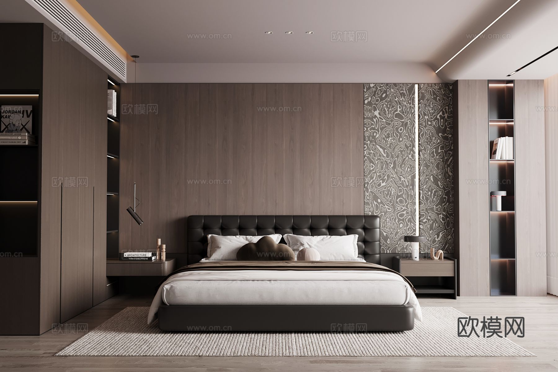 现代意式卧室su模型