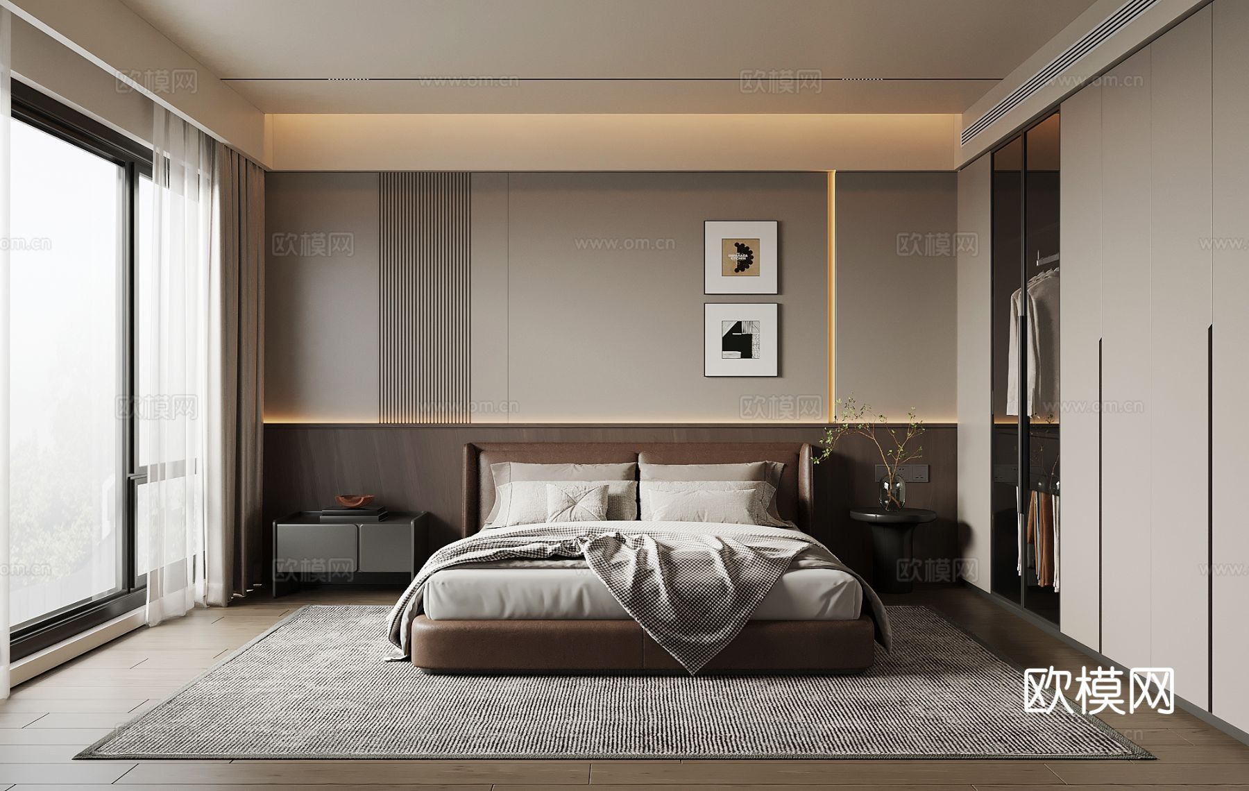 意式卧室su模型