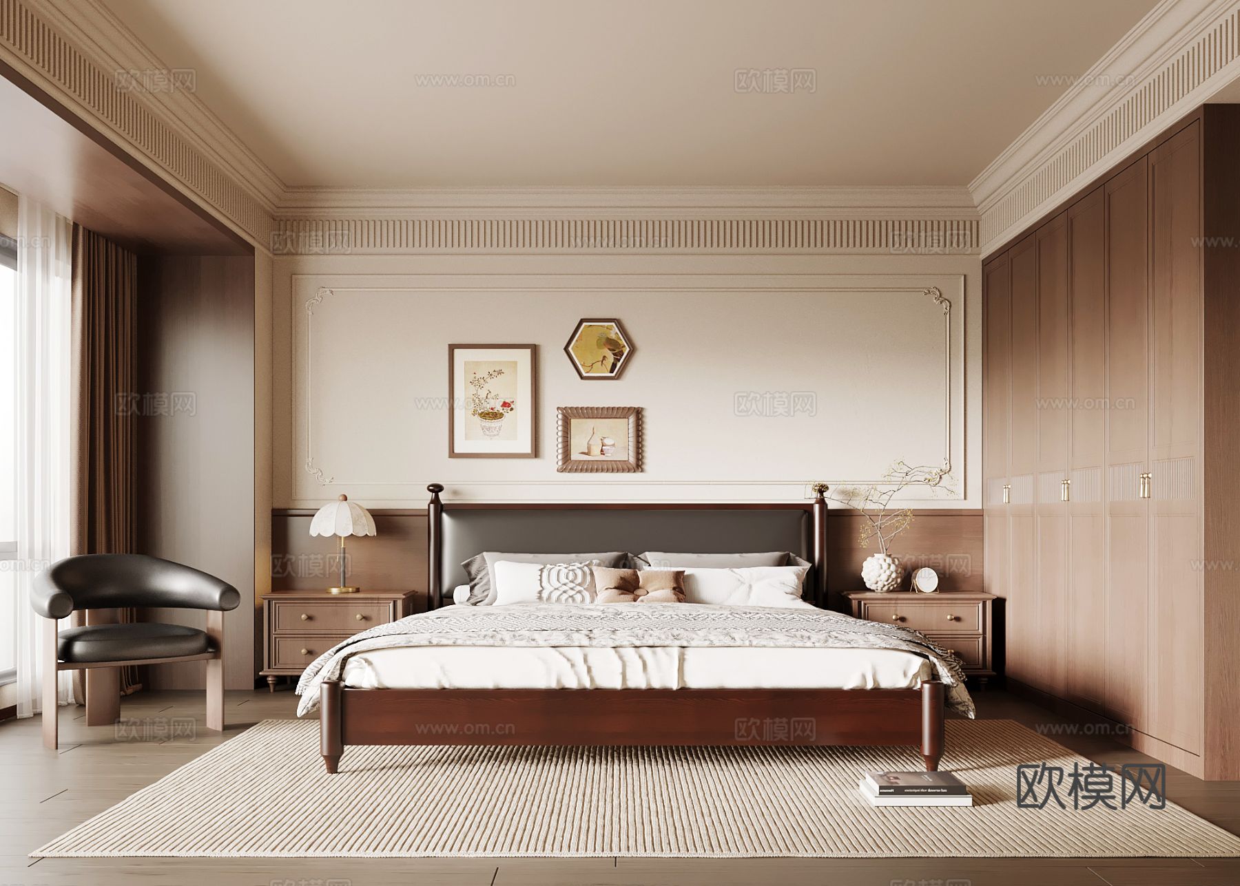 法式中古卧室su模型