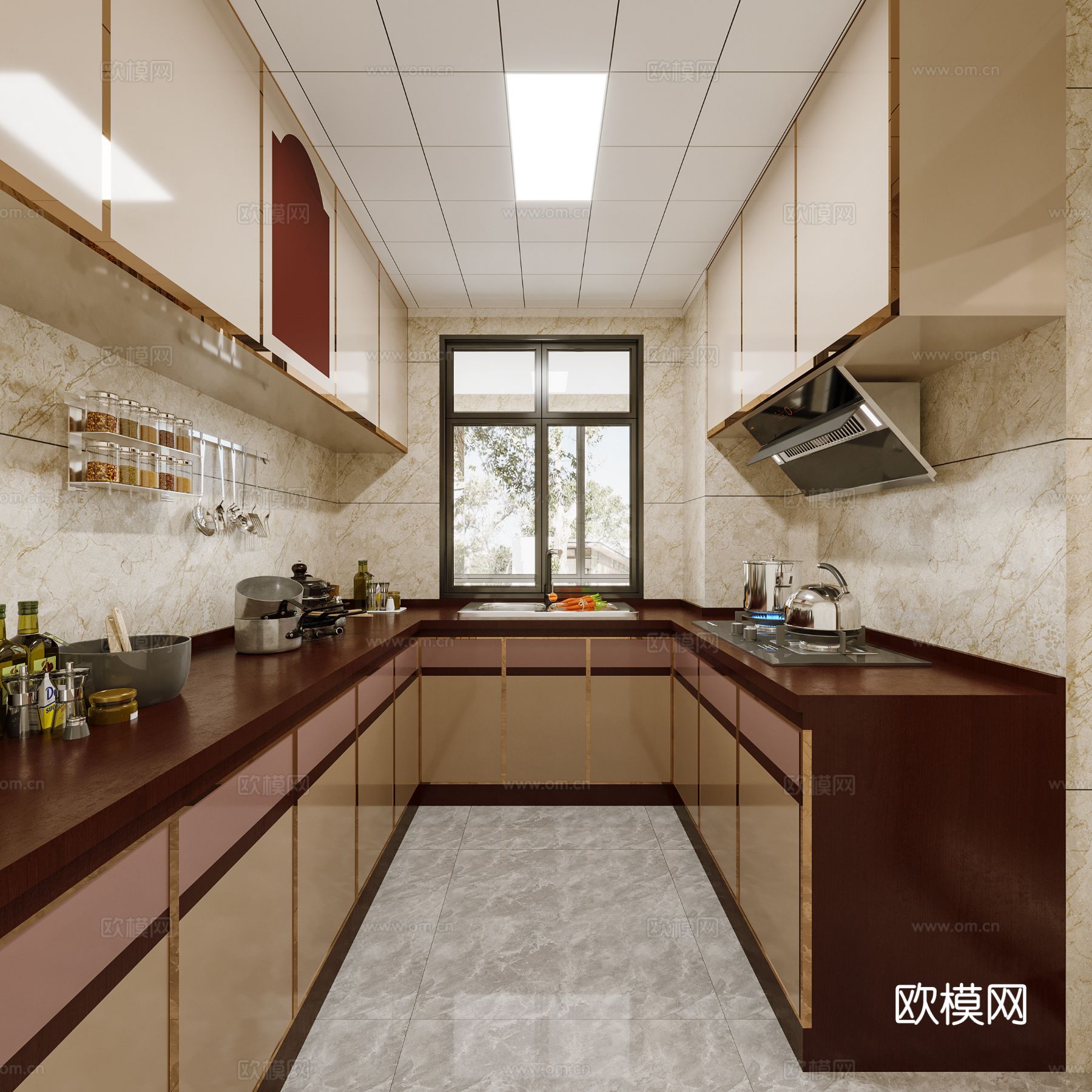 宋式风格新中式客厅卧室餐厅全套效果图下载（渲染图8）