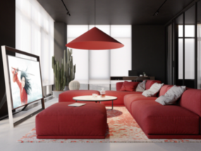 120平黑红色调的空间设计，打造酷潮的家！