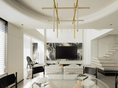 力设计｜300㎡ 温州豪宅：在简约奢华里藏中式温情