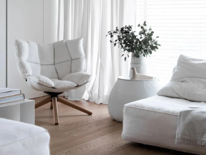 140㎡纯白极简公寓，打造干净纯粹的三口之家！