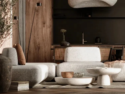 侘寂+原木，营造独特而治愈的空间氛围