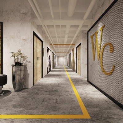 工业风走廊过道3d模型