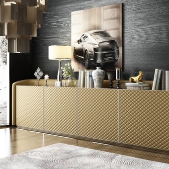 后现代边柜吊灯摆件组合3D模型