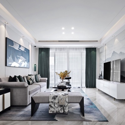 点石亚洲设计 新中式客厅