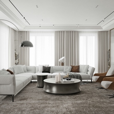 TOL'KO设计 现代布艺转角沙发组合