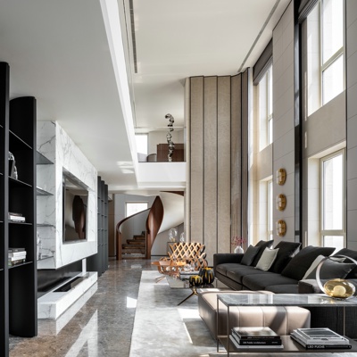 木君建筑设计 现代别墅客厅