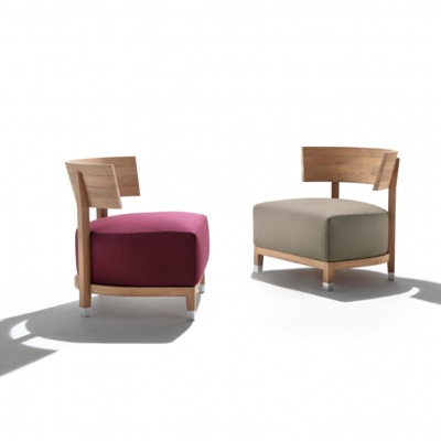 意大利FLEXFORM品牌 现代实木布艺单人户外沙发