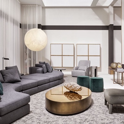 意大利Meridiani 现代异形沙发茶几组合