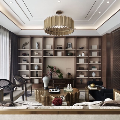 昊泽空间设计 新中式客厅