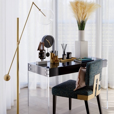 Elicyon设计 现代轻奢玻璃梳妆台