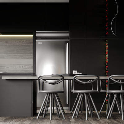 Home Design 现代黑色餐桌椅