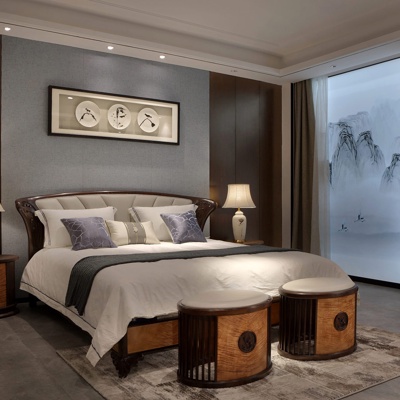 中式卧室双人床
