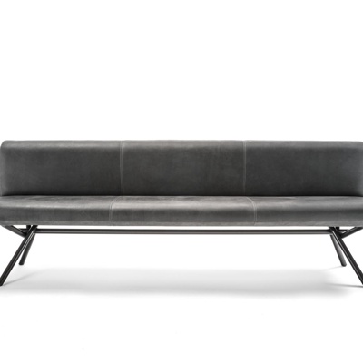 意大利Riva1920品牌 现代黑色皮革休闲长椅
