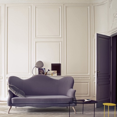 意大利GUBI品牌 现代布艺双人沙发圆几