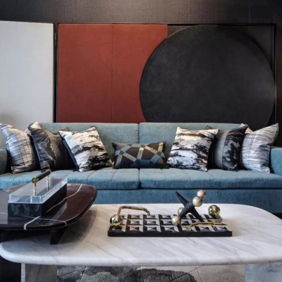 壹方空间设计 现代布艺双人沙发