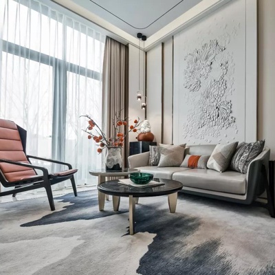 大朴设计 新中式皮革沙发组合