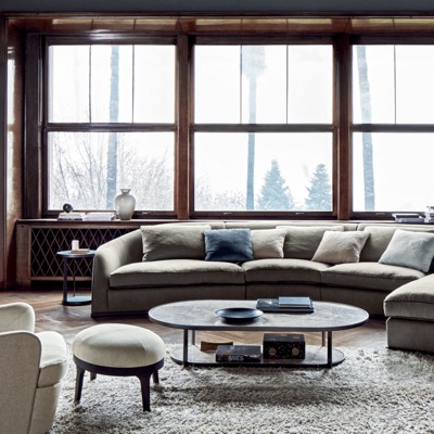 意大利Flexform品牌 现代布艺转角沙发