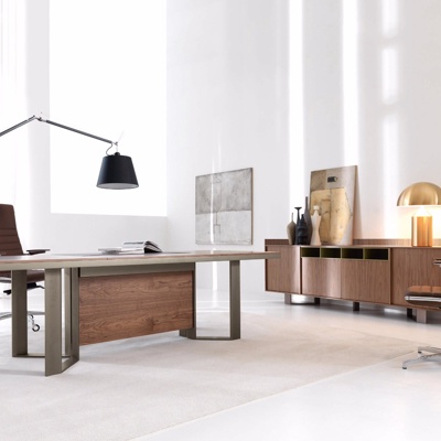 意大利IVM品牌 现代实木办公班台