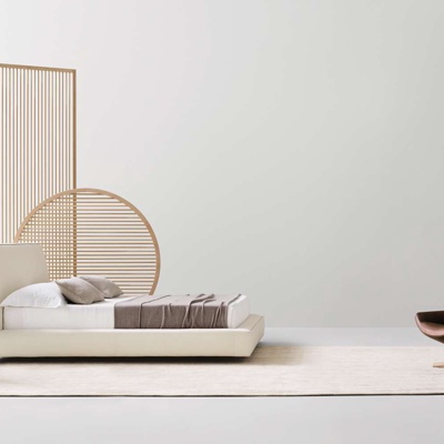 意大利B&BItalia品牌 日式布艺双人床屏风