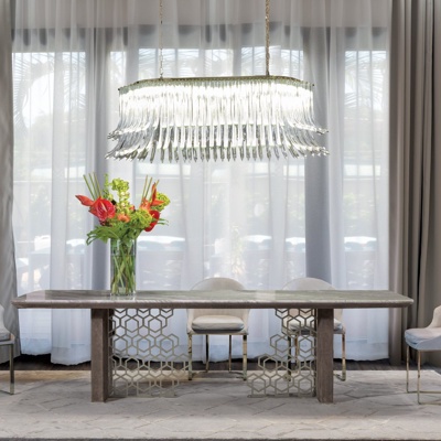 意大利LONGHI品牌 现代长方形餐桌椅