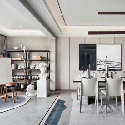 创时空设计 现代餐厅绘画区