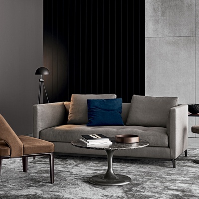 意大利MINOTTI品牌 现代布艺双人沙发茶几