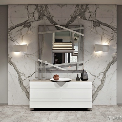 Volodymyr Prychyna设计 现代白色端景柜