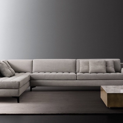 意大利Meridiani 现代转角沙发茶几组合 (2)