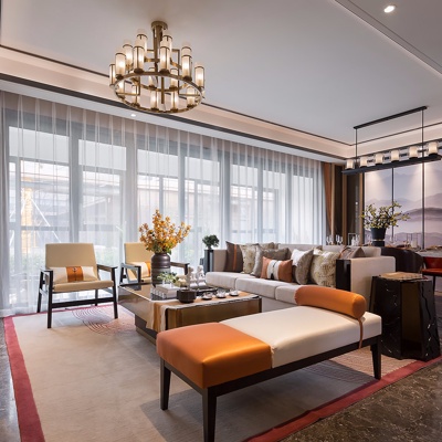 品晨设计 新中式客厅