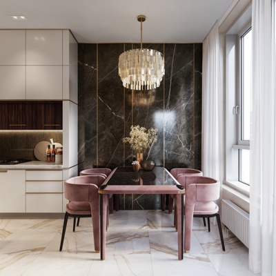 乌克兰基辅NY公寓 现代餐桌椅