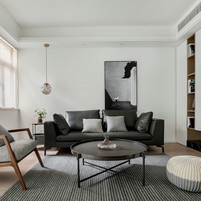 壹石设计 现代皮革沙发组合