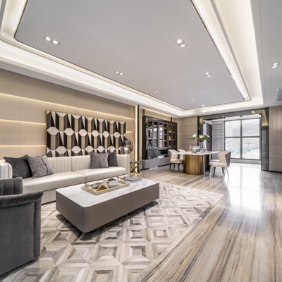 艺居设计 现代客厅餐厅