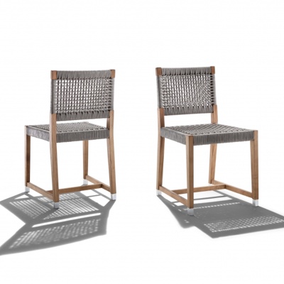 意大利FLEXFORM品牌 现代藤编原木户外单椅