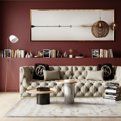 KirillGordeev设计 现代布艺双人沙发