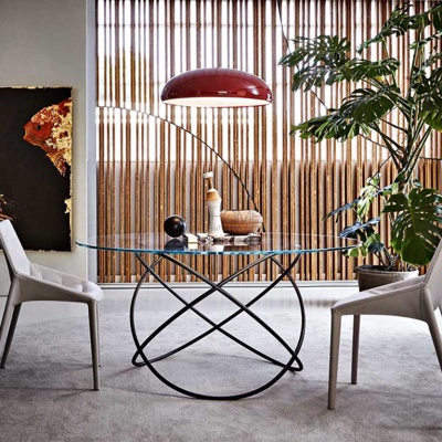 意大利Molteni品牌 现代圆形休闲桌椅组合