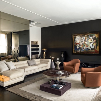 意大利LONGHI品牌 现代客厅沙发组合