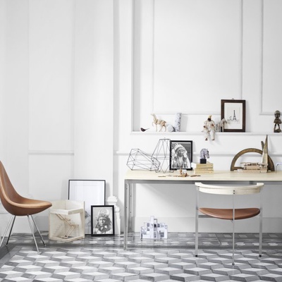 丹麦fritz hansen品牌 北欧实木书桌椅组合